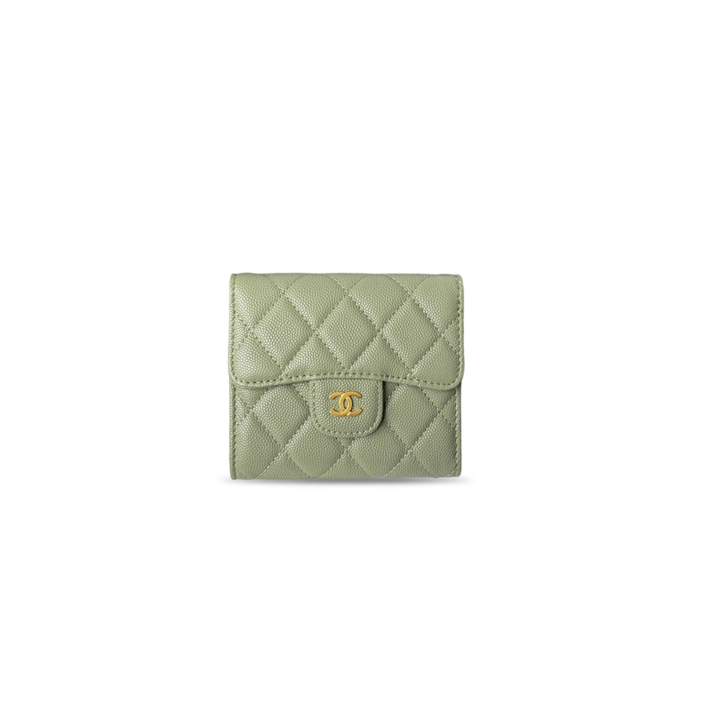 CHANEL QUILTED TRI-FOLD FLAP WALLET (11.5*10.5*3cm)